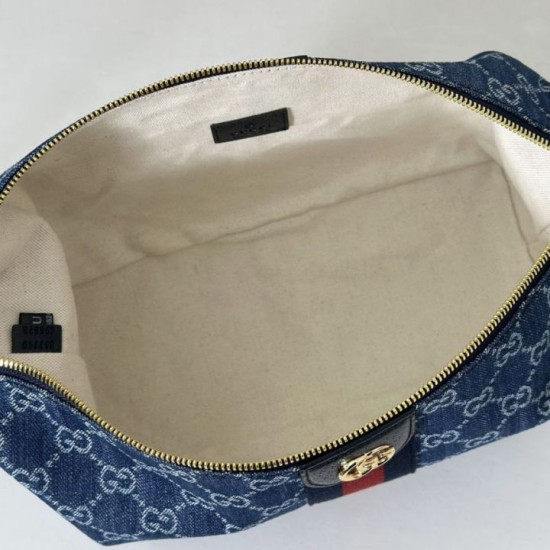 Replica di lusso Borse media Gucci Vanity con manico superiore 857799 Blu Imitazioni Replica Borse media Gucci Vanity con manico superiore 857799 Blu firmate