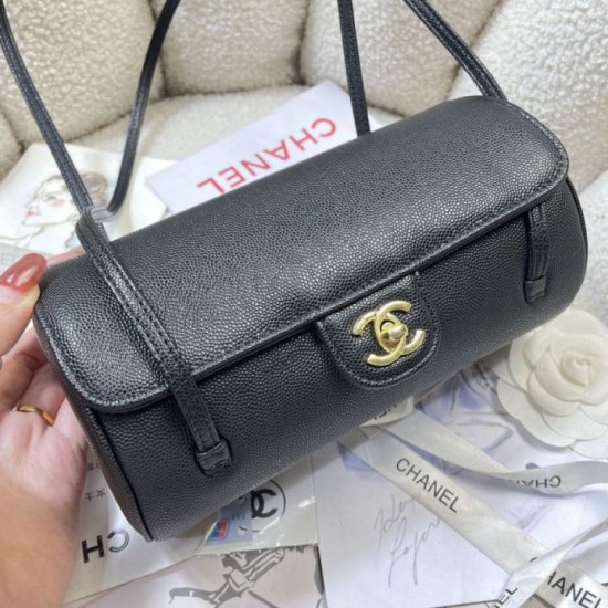 Replica di lusso Borse bowling piccola Chanel AS6143 Nero Imitazioni Cloni Borse bowling piccola Chanel AS6143 Nero firmate
