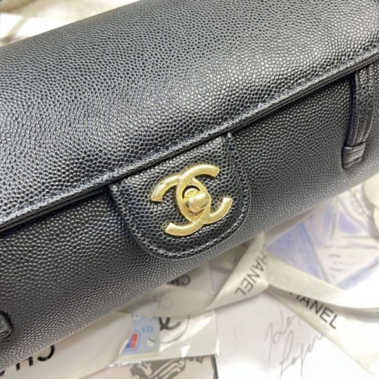 Replica di lusso Borse bowling piccola Chanel AS6143 Nero Imitazioni Cloni Borse bowling piccola Chanel AS6143 Nero firmate