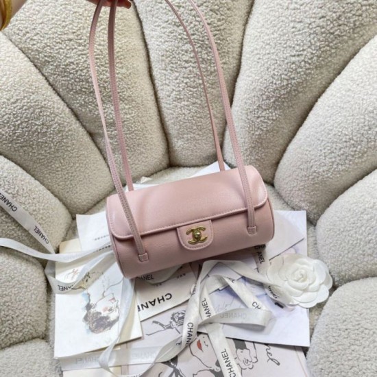 Replica di lusso Borse bowling piccola Chanel AS6143 Rosa Imitazioni Cloni Borse bowling piccola Chanel AS6143 Rosa firmate