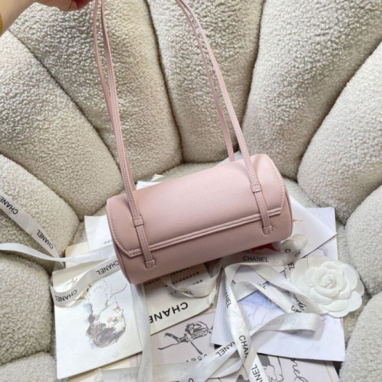 Replica di lusso Borse bowling piccola Chanel AS6143 Rosa Imitazioni Cloni Borse bowling piccola Chanel AS6143 Rosa firmate