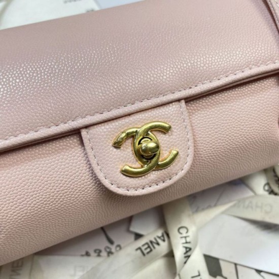 Replica di lusso Borse bowling piccola Chanel AS6143 Rosa Imitazioni Cloni Borse bowling piccola Chanel AS6143 Rosa firmate
