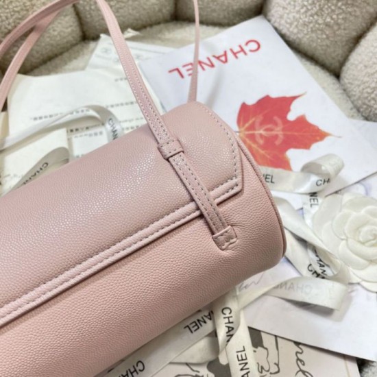 Replica di lusso Borse bowling piccola Chanel AS6143 Rosa Imitazioni Cloni Borse bowling piccola Chanel AS6143 Rosa firmate
