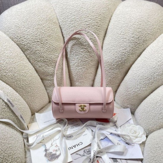 Replica di lusso Borse bowling piccola Chanel AS6143 Rosa Imitazioni Cloni Borse bowling piccola Chanel AS6143 Rosa firmate