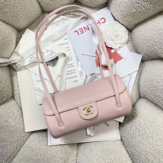 Replica di lusso Borse bowling piccola Chanel AS6143 Rosa Imitazioni Cloni Borse bowling piccola Chanel AS6143 Rosa firmate
