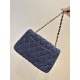 Replica di lusso Borsa a tracolla Chanel mini flap denim trapuntato A69900 blu Imitazioni Cloni Borsa a tracolla Chanel mini flap denim trapuntato A69900 blu firmate
