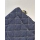 Replica di lusso Borsa a tracolla Chanel mini flap denim trapuntato A69900 blu Imitazioni Cloni Borsa a tracolla Chanel mini flap denim trapuntato A69900 blu firmate