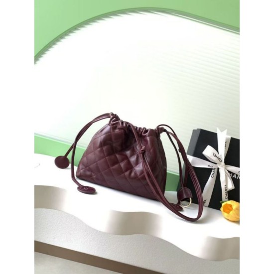 Replica di lusso Borsa a secchiello trapuntata con coulisse Chanel AS5227 bordeaux Imitazioni Replica Perfetta Borsa a secchiello trapuntata con coulisse Chanel AS5227 bordeaux firmate