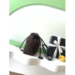 Borse a secchiello/hobo Chanel trapuntata con coulisse scamosciata AS5227 Caffè Borse a secchiello/hobo Chanel trapuntata con coulisse scamosciata AS5227 Caffè