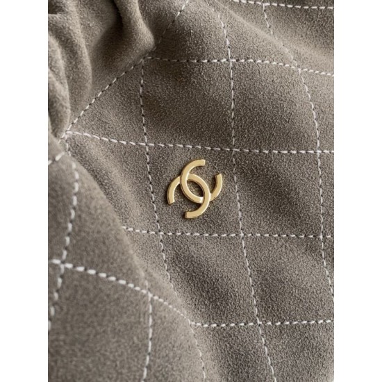 Replica di lusso Borse Alta Qualità a secchiello/hobo Chanel trapuntata con coulisse scamosciata AS5227 Grigio Imitazioni Cloni Borse Replica Alta Qualità a secchiello/hobo Chanel trapuntata con coulisse scamosciata AS5227 Grigio firmate