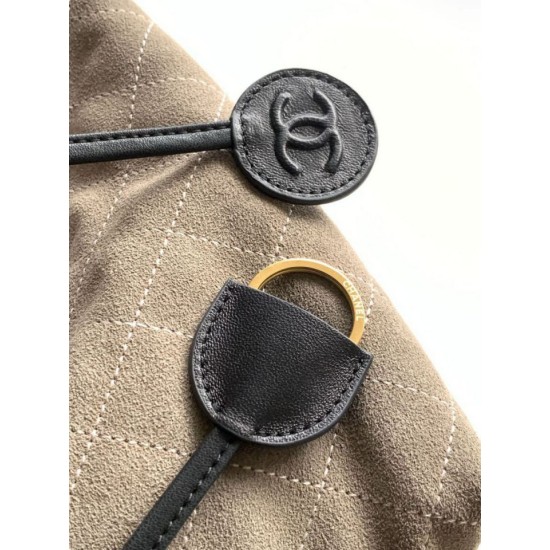 Replica di lusso Borse Alta Qualità a secchiello/hobo Chanel trapuntata con coulisse scamosciata AS5227 Grigio Imitazioni Cloni Borse Replica Alta Qualità a secchiello/hobo Chanel trapuntata con coulisse scamosciata AS5227 Grigio firmate