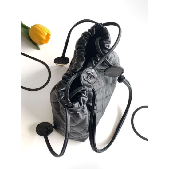 Replica di lusso Imitazioni borse griffate a secchiello trapuntata con coulisse Chanel AS5227 Nero Imitazioni Cloni Imitazioni borse griffate a secchiello trapuntata con coulisse Chanel AS5227 Nero firmate