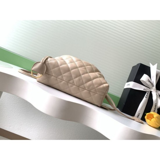 Replica di lusso Borsa a secchiello trapuntata con coulisse Chanel AS5227 albicocca Imitazioni Cloni Borsa a secchiello trapuntata con coulisse Chanel AS5227 albicocca firmate