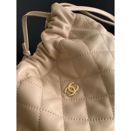 Replica di lusso Borsa a secchiello trapuntata con coulisse Chanel AS5227 albicocca Imitazioni Cloni Borsa a secchiello trapuntata con coulisse Chanel AS5227 albicocca firmate