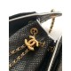 Replica di lusso Mini borsa Chanel 26P trapuntata in rafia intrecciata AS5631 Nero Imitazioni Cloni Mini borsa Chanel 26P trapuntata in rafia intrecciata AS5631 Nero firmate