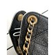 Replica di lusso Mini borsa Chanel 26P trapuntata in rafia intrecciata AS5631 Nero Imitazioni Cloni Mini borsa Chanel 26P trapuntata in rafia intrecciata AS5631 Nero firmate