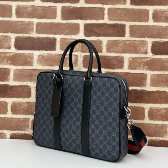 Replica di lusso Borsa da lavoro media da uomo Gucci GG 792077 nera Imitazioni Cloni Borsa da lavoro media da uomo Gucci GG 792077 nera firmate