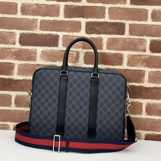 Replica di lusso Borsa da lavoro media da uomo Gucci GG 792077 nera Imitazioni Cloni Borsa da lavoro media da uomo Gucci GG 792077 nera firmate