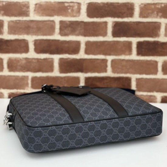 Replica di lusso Borsa da lavoro media da uomo Gucci GG 792077 nera Imitazioni Cloni Borsa da lavoro media da uomo Gucci GG 792077 nera firmate