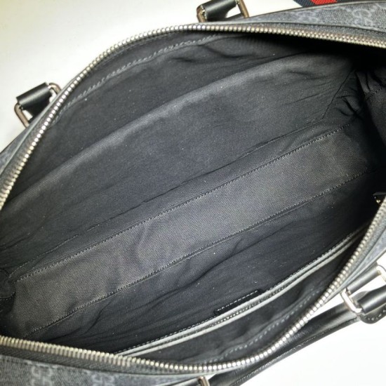 Replica di lusso Borsa da lavoro media da uomo Gucci GG 792077 nera Imitazioni Cloni Borsa da lavoro media da uomo Gucci GG 792077 nera firmate