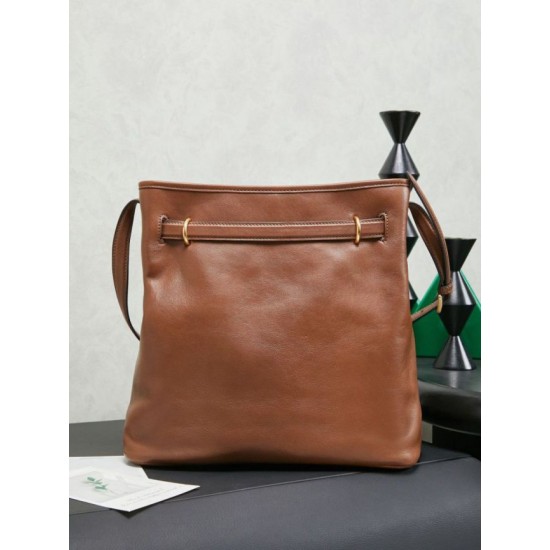 Replica di lusso Borsa a secchiello a tracolla Miu Miu Aventure nappa 5BE101 Marrone Imitazioni Cloni Borsa a secchiello a tracolla Miu Miu Aventure nappa 5BE101 Marrone firmate