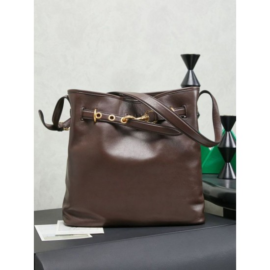 Replica di lusso Borsa a secchiello a tracolla Miu Miu Aventure nappa 5BE101 Caffè Imitazioni Cloni Borsa a secchiello a tracolla Miu Miu Aventure nappa 5BE101 Caffè firmate