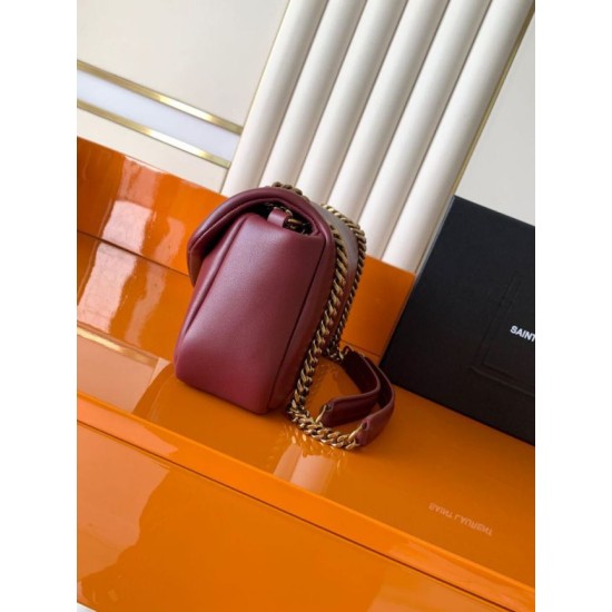 Replica di lusso Borse a tracolla media YSL Saint Laurent Calypso Marrone Imitazioni Cloni Borse Replica a tracolla media YSL Saint Laurent Calypso Marrone firmate
