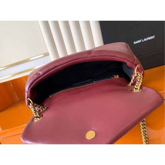 Replica di lusso Borse a tracolla media YSL Saint Laurent Calypso Marrone Imitazioni Cloni Borse Replica a tracolla media YSL Saint Laurent Calypso Marrone firmate
