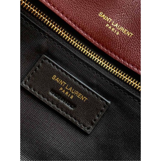 Replica di lusso Borse a tracolla media YSL Saint Laurent Calypso Marrone Imitazioni Cloni Borse Replica a tracolla media YSL Saint Laurent Calypso Marrone firmate