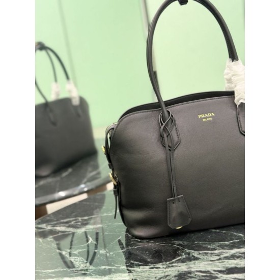 Replica di lusso Borsa tote grande Prada 1BG600 Nera Imitazioni Cloni Borsa tote grande Prada 1BG600 Nera firmate