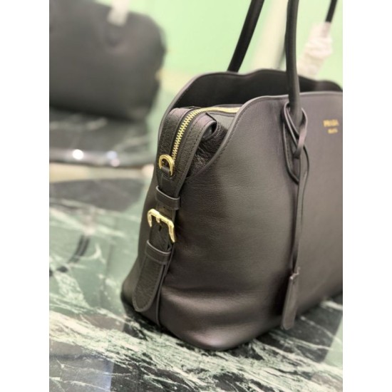 Replica di lusso Borsa tote grande Prada 1BG600 Nera Imitazioni Cloni Borsa tote grande Prada 1BG600 Nera firmate