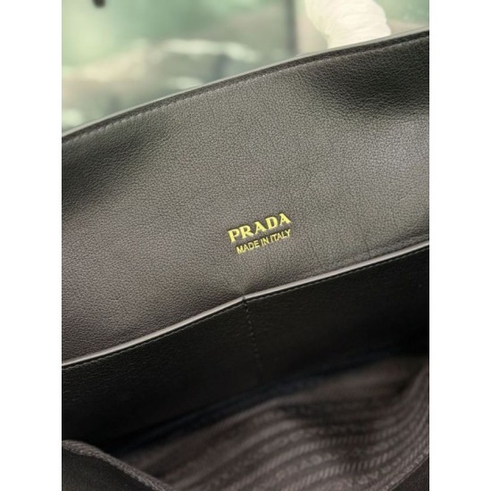 Replica di lusso Borsa tote grande Prada 1BG600 Nera Imitazioni Cloni Borsa tote grande Prada 1BG600 Nera firmate