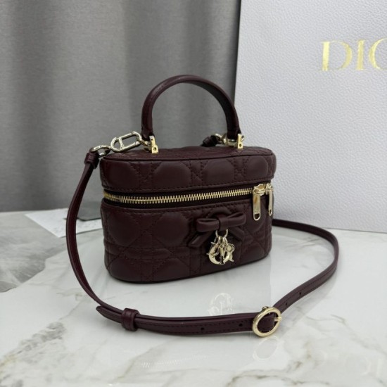 Replica di lusso Beauty case Dior Lady Dior Micro Bordeaux Imitazioni Cloni Beauty case Dior Lady Dior Micro Bordeaux firmate