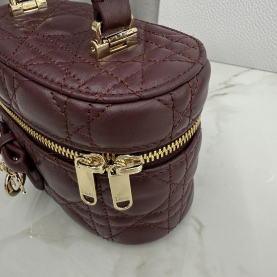 Replica di lusso Beauty case Dior Lady Dior Micro Bordeaux Imitazioni Cloni Beauty case Dior Lady Dior Micro Bordeaux firmate