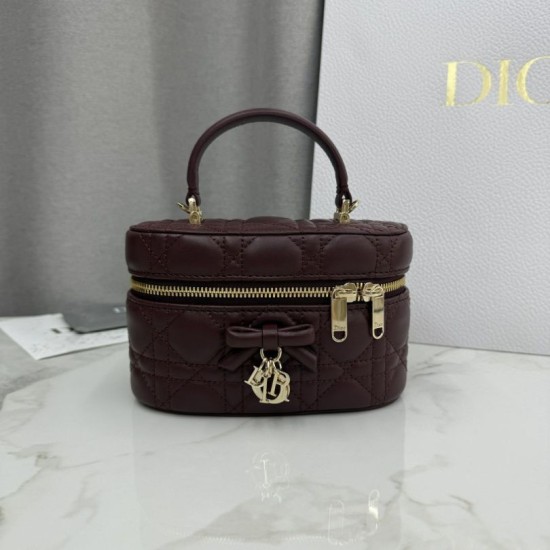 Replica di lusso Beauty case Dior Lady Dior Micro Bordeaux Imitazioni Cloni Beauty case Dior Lady Dior Micro Bordeaux firmate