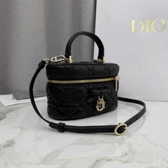 Replica di lusso Beauty case Dior Lady Dior Micro Nero Imitazioni Cloni Beauty case Dior Lady Dior Micro Nero firmate