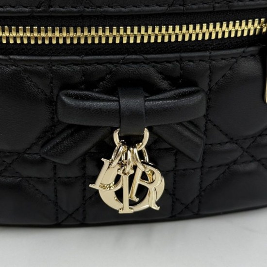 Replica di lusso Beauty case Dior Lady Dior Micro Nero Imitazioni Cloni Beauty case Dior Lady Dior Micro Nero firmate