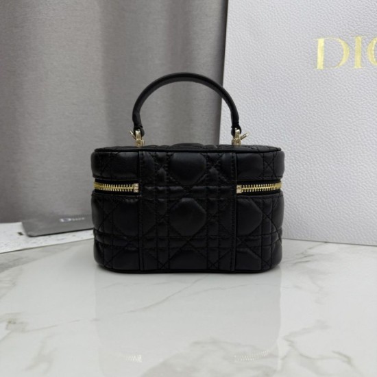 Replica di lusso Beauty case Dior Lady Dior Micro Nero Imitazioni Cloni Beauty case Dior Lady Dior Micro Nero firmate