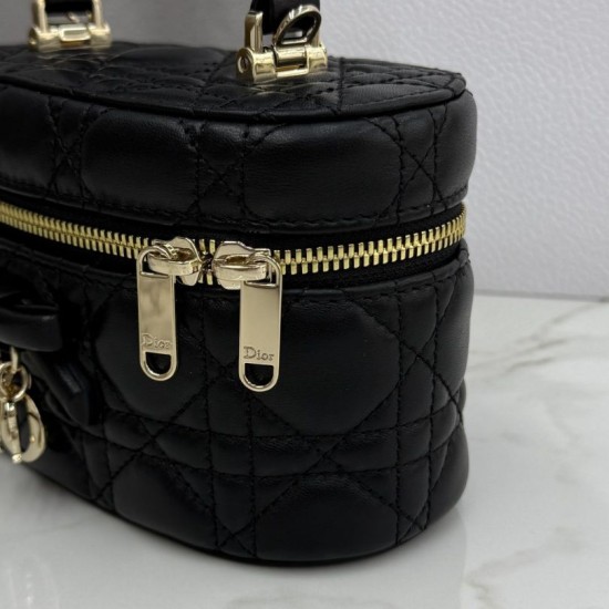 Replica di lusso Beauty case Dior Lady Dior Micro Nero Imitazioni Cloni Beauty case Dior Lady Dior Micro Nero firmate