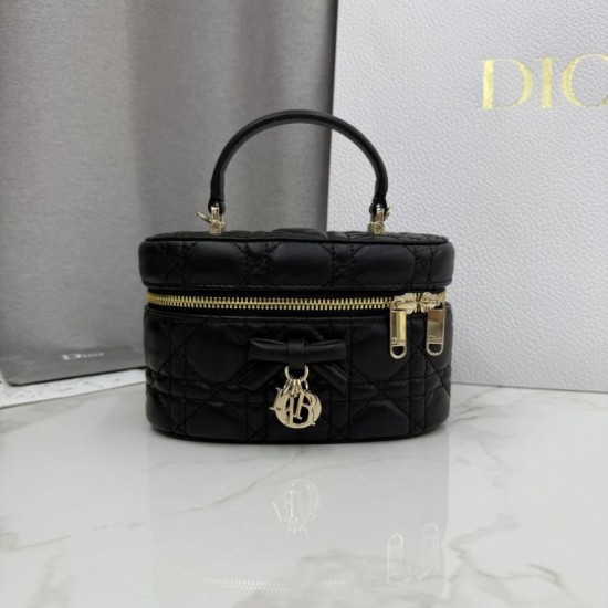 Replica di lusso Beauty case Dior Lady Dior Micro Nero Imitazioni Cloni Beauty case Dior Lady Dior Micro Nero firmate