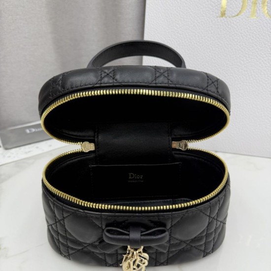 Replica di lusso Beauty case Dior Lady Dior Micro Nero Imitazioni Cloni Beauty case Dior Lady Dior Micro Nero firmate
