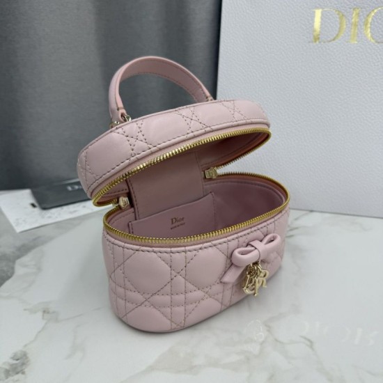 Replica di lusso Beauty case Dior Lady Dior Micro Rosa Imitazioni Cloni Beauty case Dior Lady Dior Micro Rosa firmate