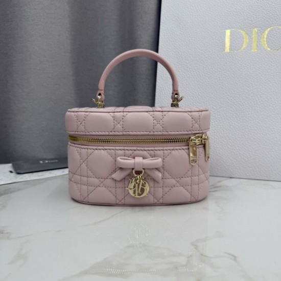 Replica di lusso Beauty case Dior Lady Dior Micro Rosa Imitazioni Cloni Beauty case Dior Lady Dior Micro Rosa firmate