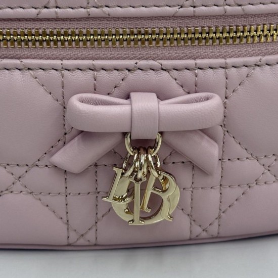 Replica di lusso Beauty case Dior Lady Dior Micro Rosa Imitazioni Cloni Beauty case Dior Lady Dior Micro Rosa firmate