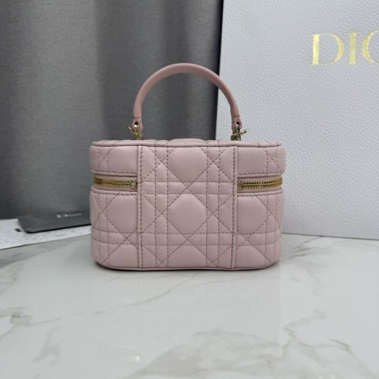 Replica di lusso Beauty case Dior Lady Dior Micro Rosa Imitazioni Cloni Beauty case Dior Lady Dior Micro Rosa firmate