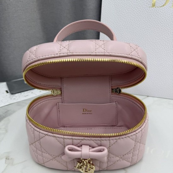 Replica di lusso Beauty case Dior Lady Dior Micro Rosa Imitazioni Cloni Beauty case Dior Lady Dior Micro Rosa firmate