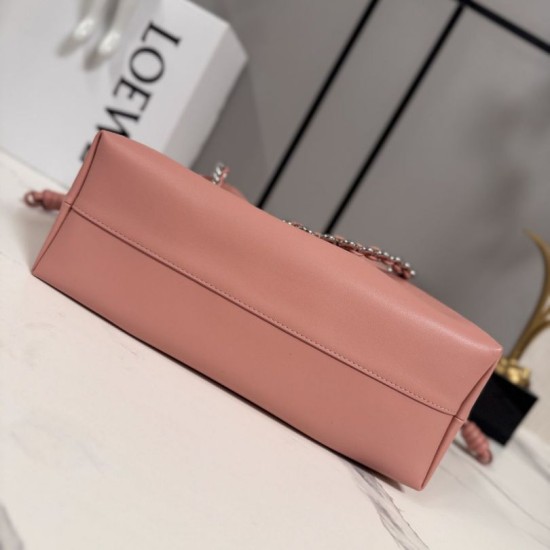 Replica di lusso Borsa a mano media Loewe Flamenco Rosa Imitazioni Cloni Borsa a mano media Loewe Flamenco Rosa firmate