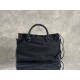 Replica di lusso Borsa Balenciaga Le City in denim lavato nero Imitazioni Cloni Borsa Balenciaga Le City in denim lavato nero firmate