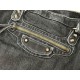 Replica di lusso Borsa Balenciaga Le City in denim lavato nero Imitazioni Cloni Borsa Balenciaga Le City in denim lavato nero firmate