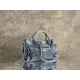 Replica di lusso Borse Firmate Balenciaga Le City denim lavato Blu Imitazioni Cloni Borse Firmate Replica Balenciaga Le City denim lavato Blu firmate